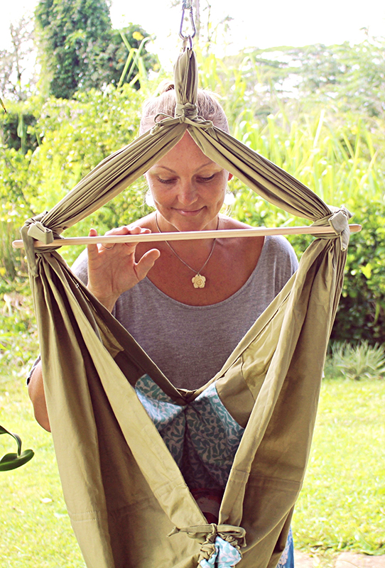 hammocks in action, Special Delivery Baby Hammock, Special Delivery Baby Hammock Kea’au, baby hammock, special delivery, womb to world, infant hammock, toddler hammock, organic, organic hammock, hammock hardware, holistic, 100% cotton, Mid-Wife, sling bed, Self-soothing, Peace, Kea’au, Hawaii